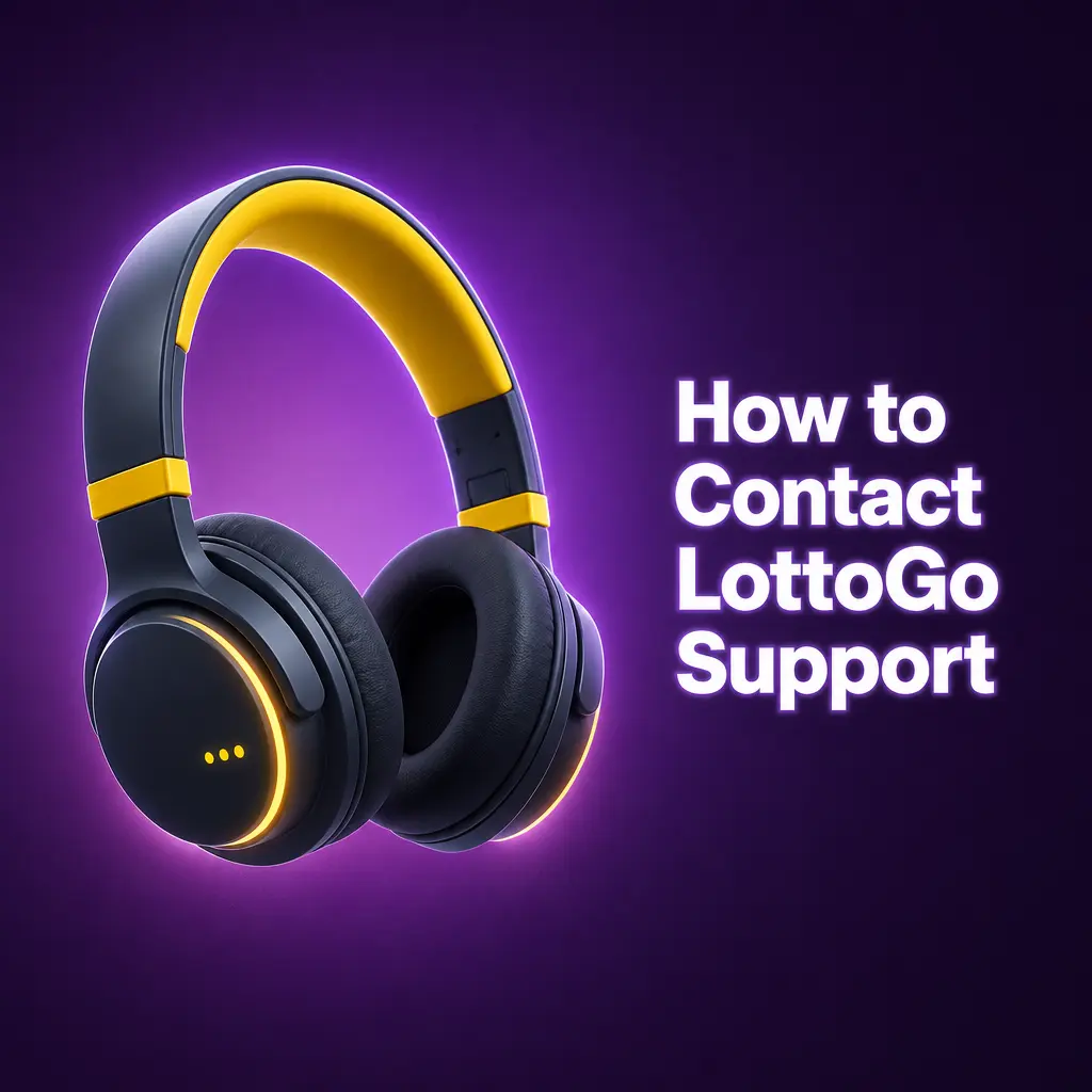 LottoGo customer support contact page showing live chat and email options for UK players